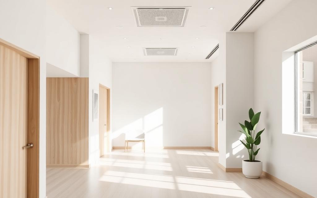 Modern private clinic reception interior